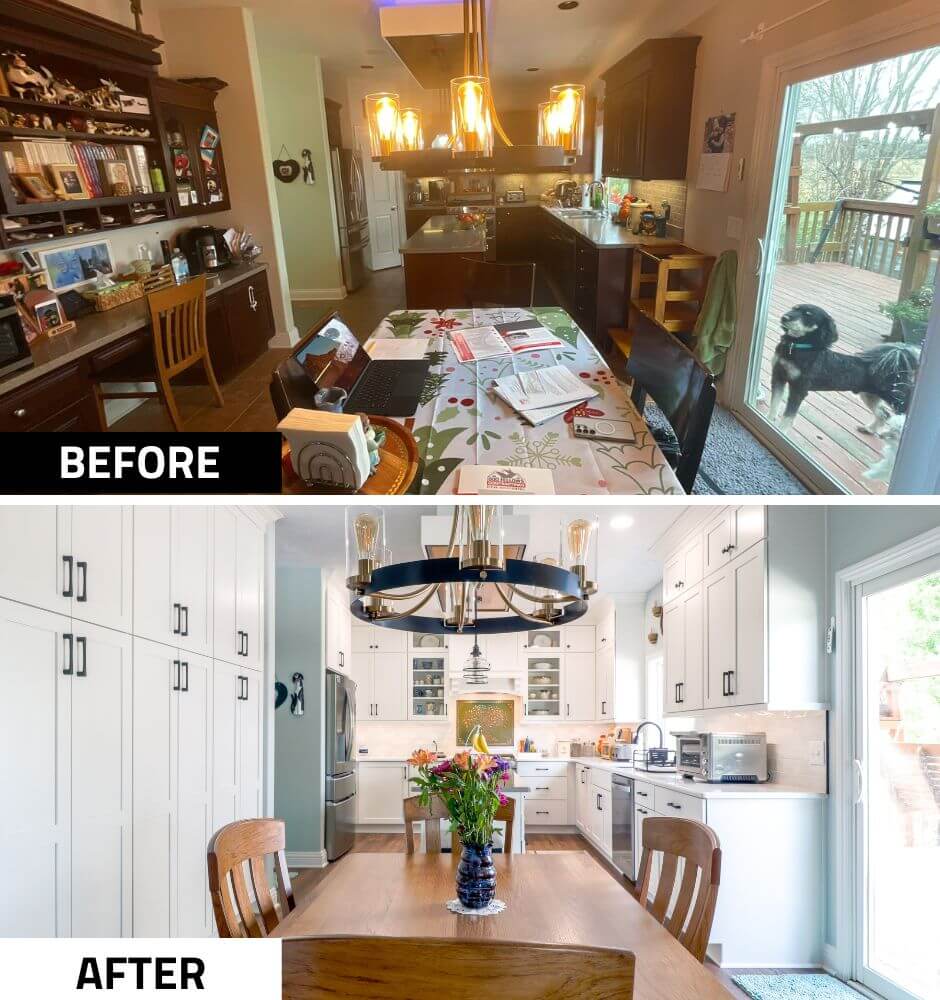 before and after images of Grand Ledge kitchen remodel