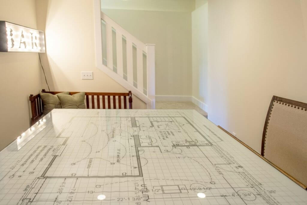 Custom basement lounge and entertainment room renovation in Lansing Michigan
