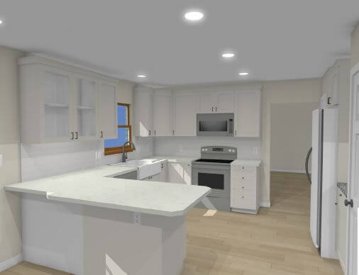 3D design rendering for Mason, MI bathroom remodel by Odd Fellows Contracting