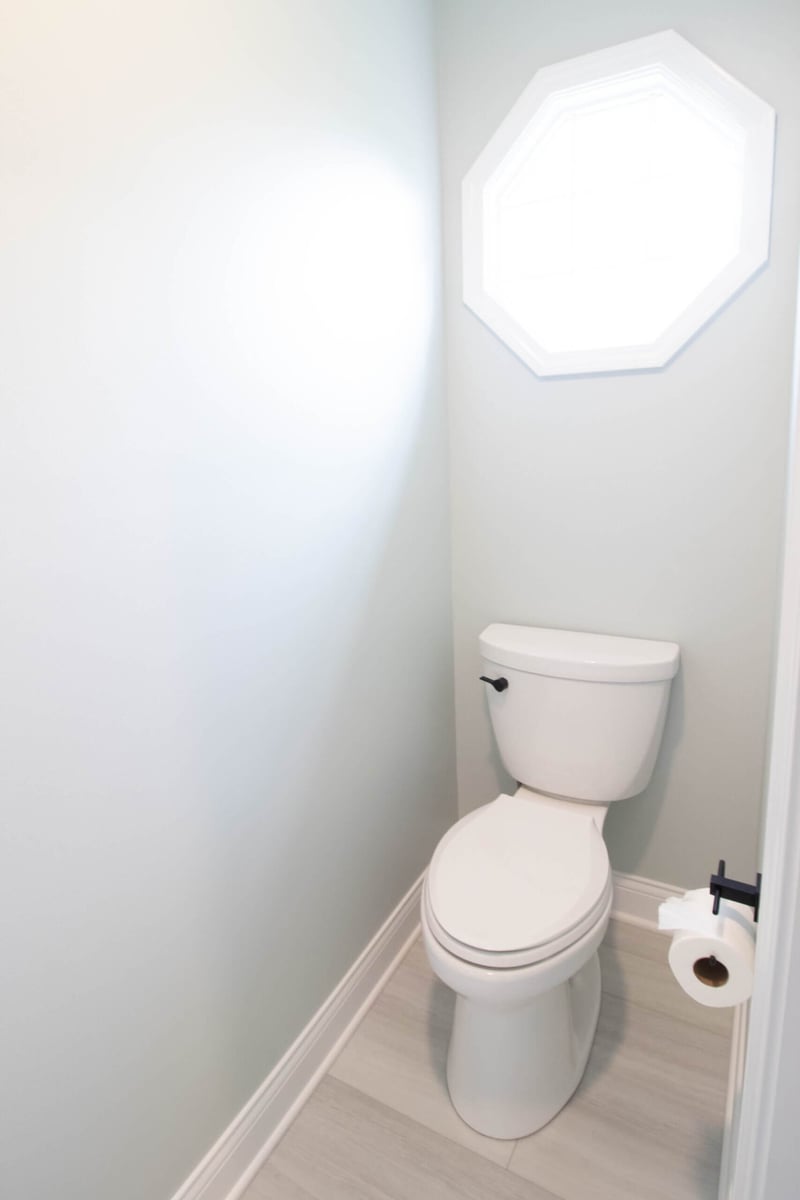 bathroom renovation design rendering showing vanity layout and lighting by Odd Fellows Contracting in Holt MI