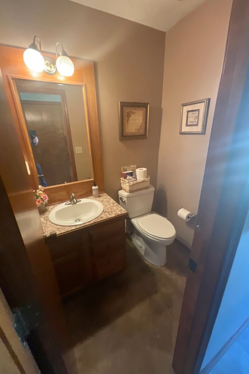 Original bathroom space in Holt, MI before renovation by Odd Fellows Contracting.