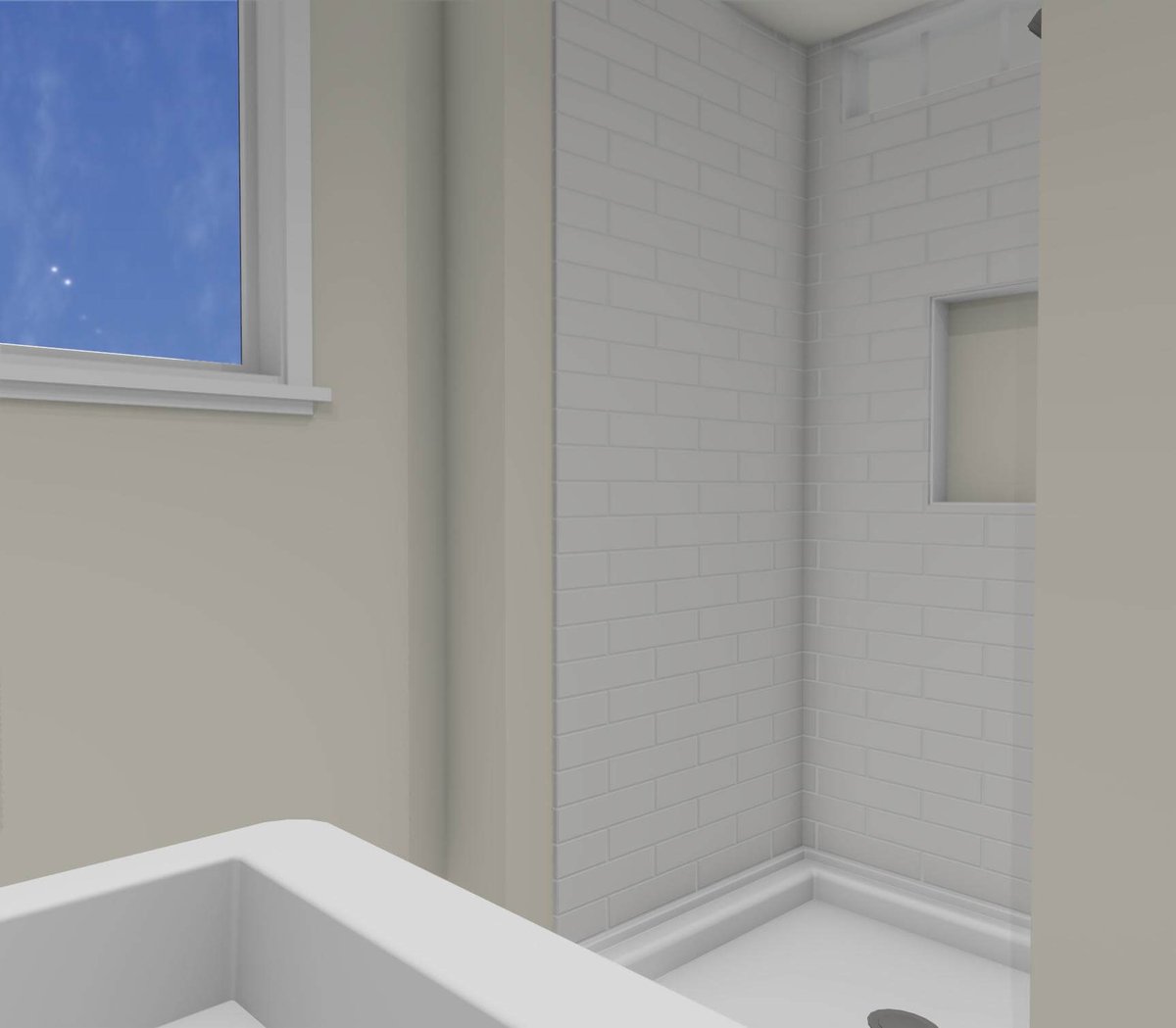 Frandor Lansing basement bathroom remodel by Odd Fellows Contracting