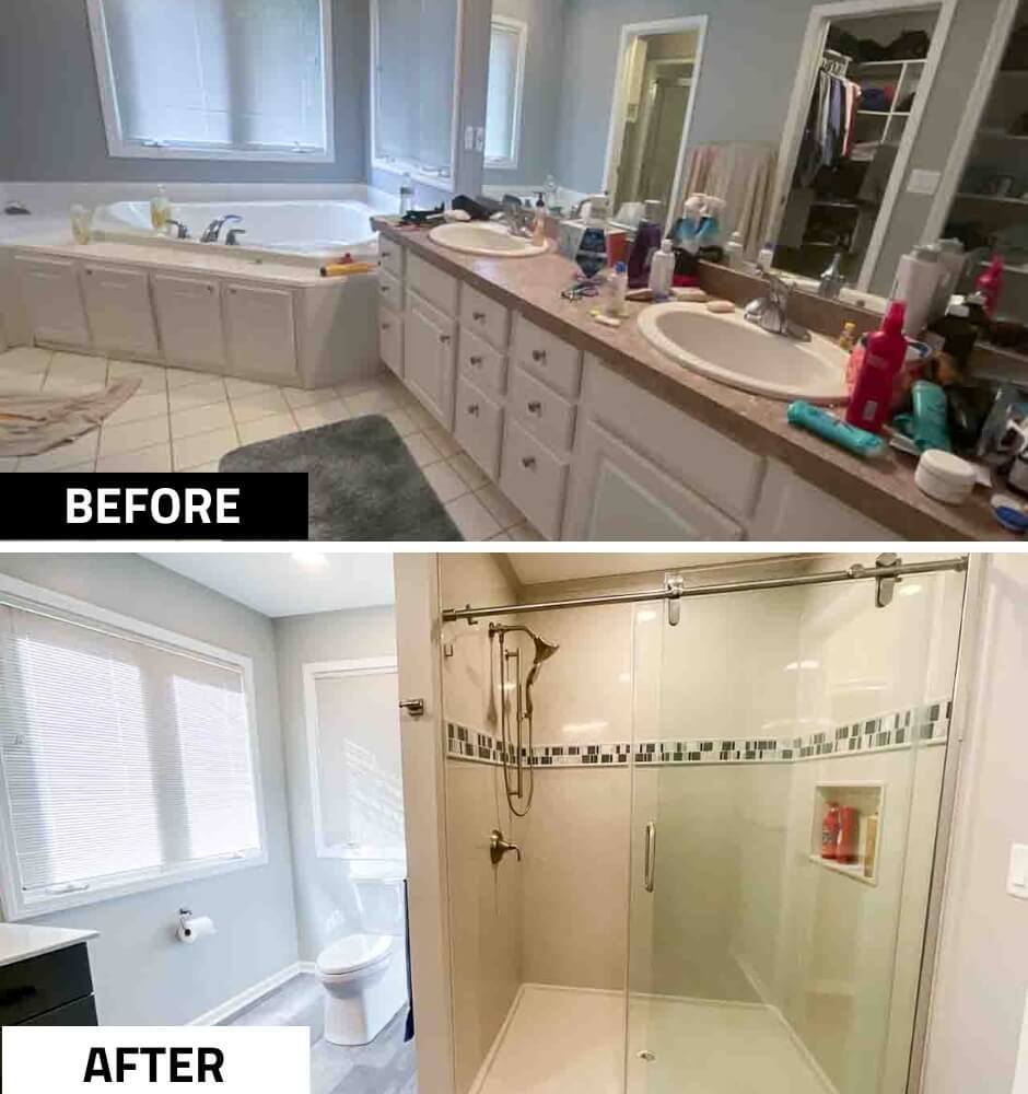 Williamston bathroom remodel by Odd Fellows Contracting