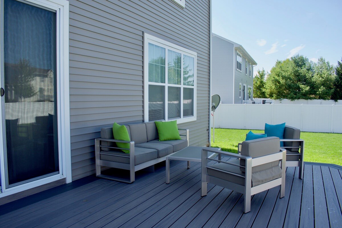 backyard deck living area designed and built by Odd Fellows Contracting in Okemos, MI