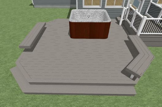 3D deck remodel rendering created by Odd Fellows Contracting