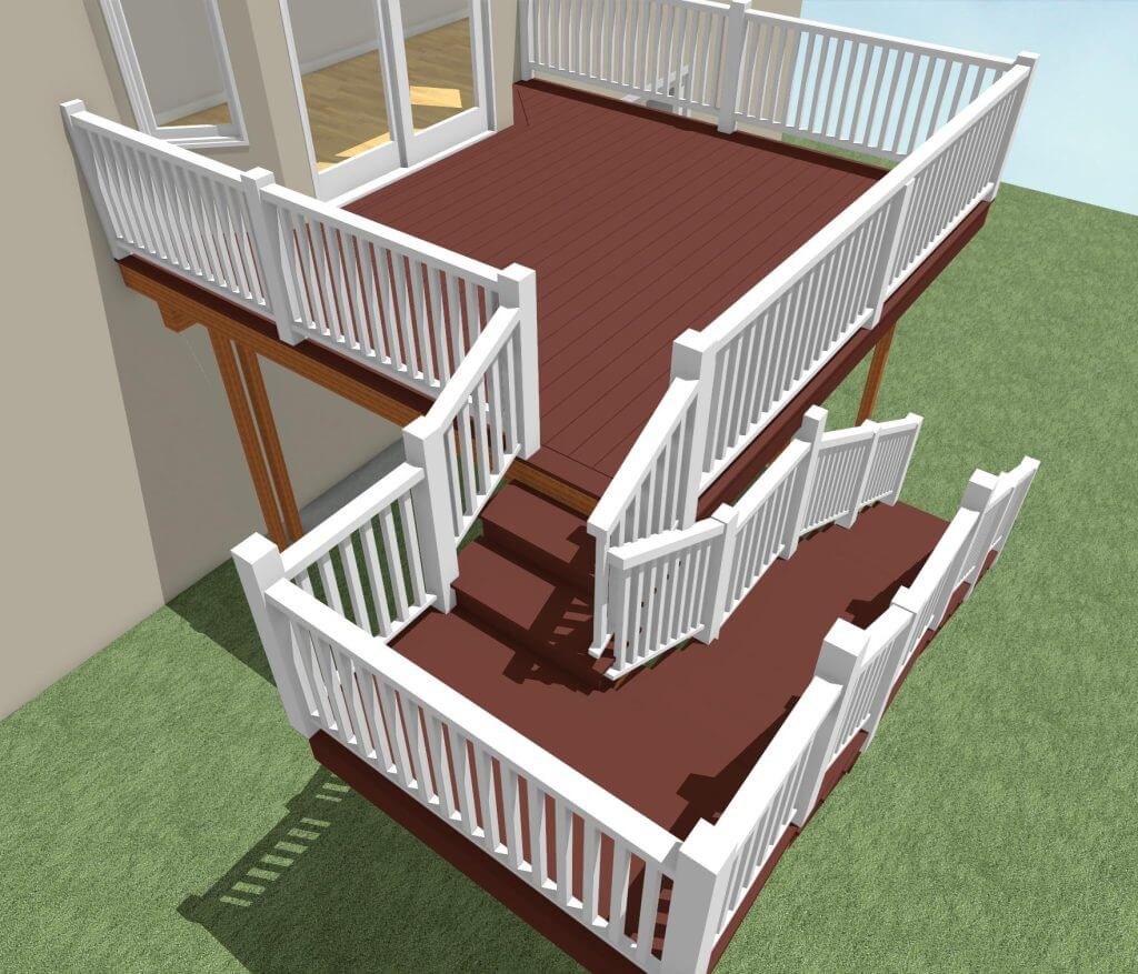 3D model of elevated deck project by Odd Fellows Contracting in Holt Michigan