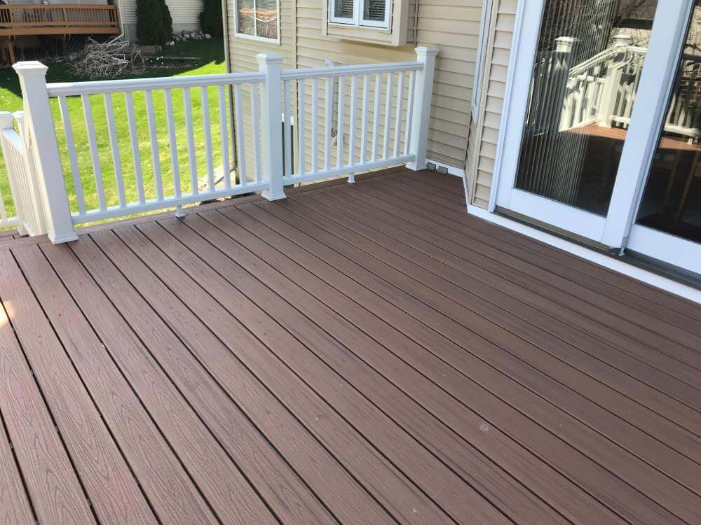 close up of deck step construction and trim by Odd Fellows Contracting in Holt MI