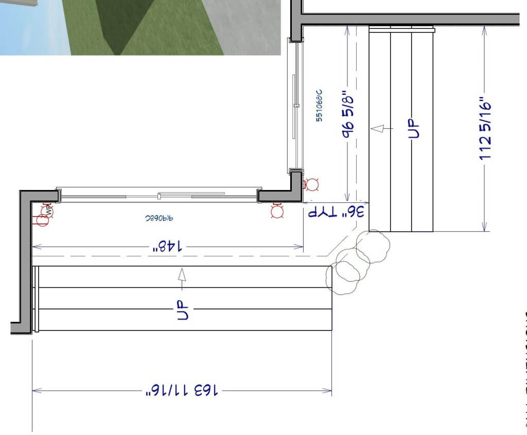 Deck and stair design plan for outdoor living renovation by Odd Fellows Contracting in Williamston MI