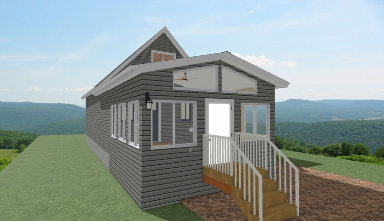 3D rendering of planned three seasons room addition design by Odd Fellows Contracting in Holt, MI