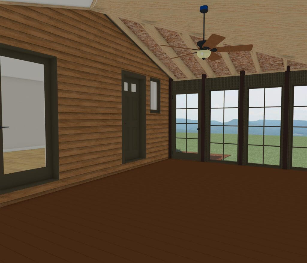 3D design rendering of three seasons room interior addition by Odd Fellows Contracting in Grand Ledge MI
