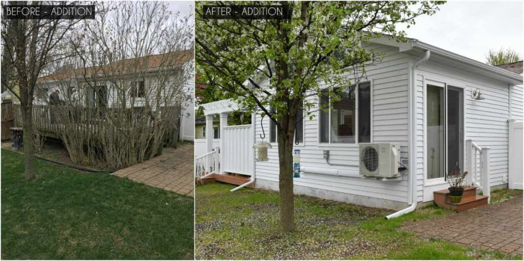 Before and after home addition renovation by Odd Fellows Contracting in Lansing MI