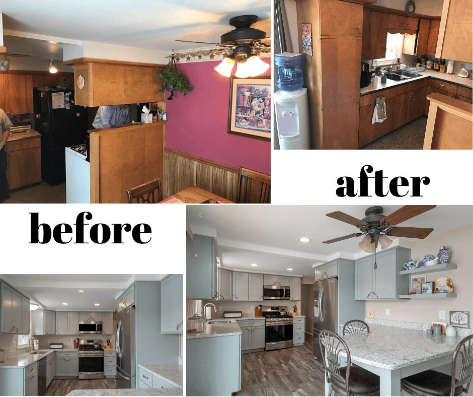 before and after kitchen remodel transformation by Odd Fellows Contracting in Eaton Rapids, MI