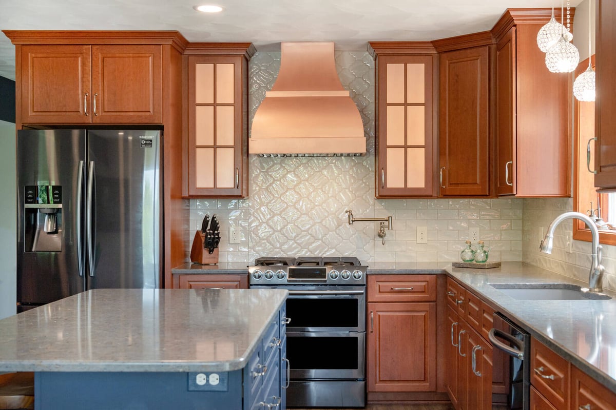 kitchen renovation with tile backsplash and stainless appliances by Odd Fellows Contracting in Grand Ledge, MI
