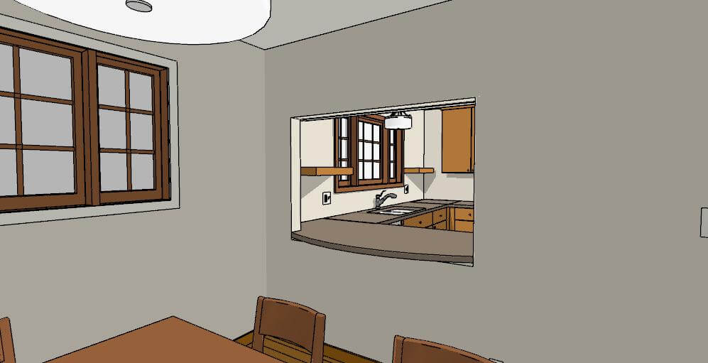 3D kitchen remodel design plan by Odd Fellows Contracting in East Lansing Michigan