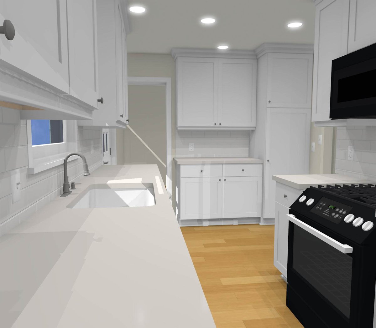 3D kitchen design plan by Odd Fellows Contracting in Cumberland Lansing, MI with updated cabinetry