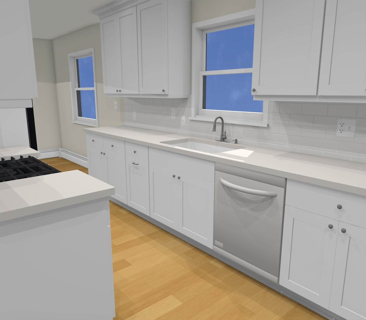 3D kitchen remodel visualization by Odd Fellows Contracting in Cumberland Lansing, MI