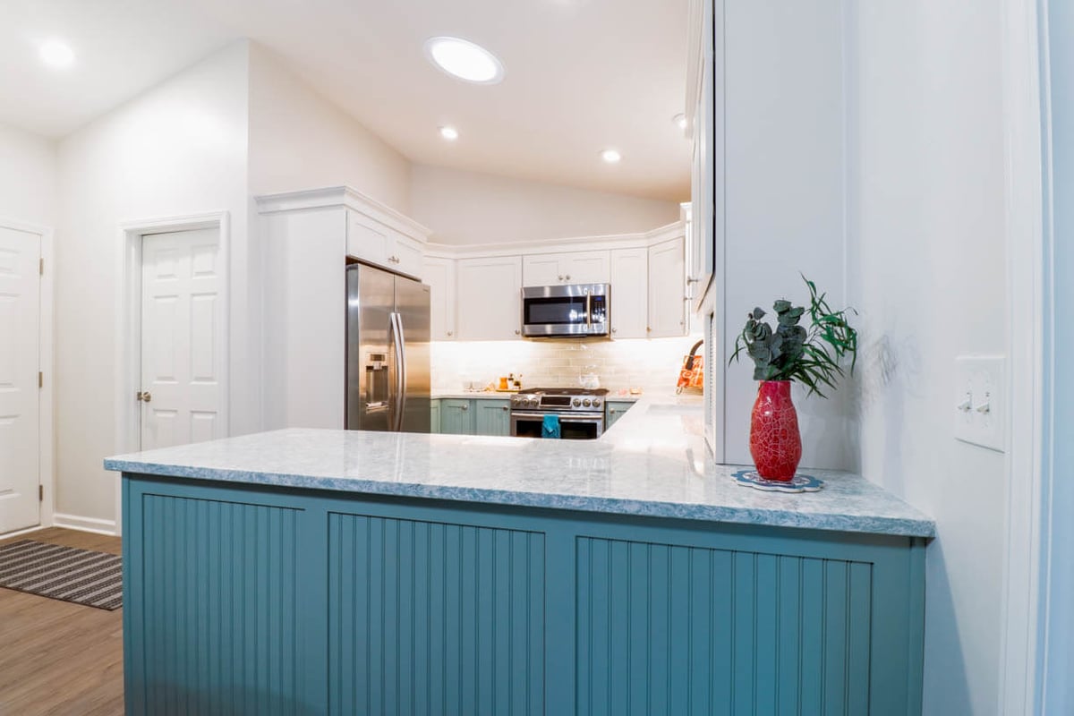 custom countertop installation in Williamston, MI by Odd Fellows Contracting