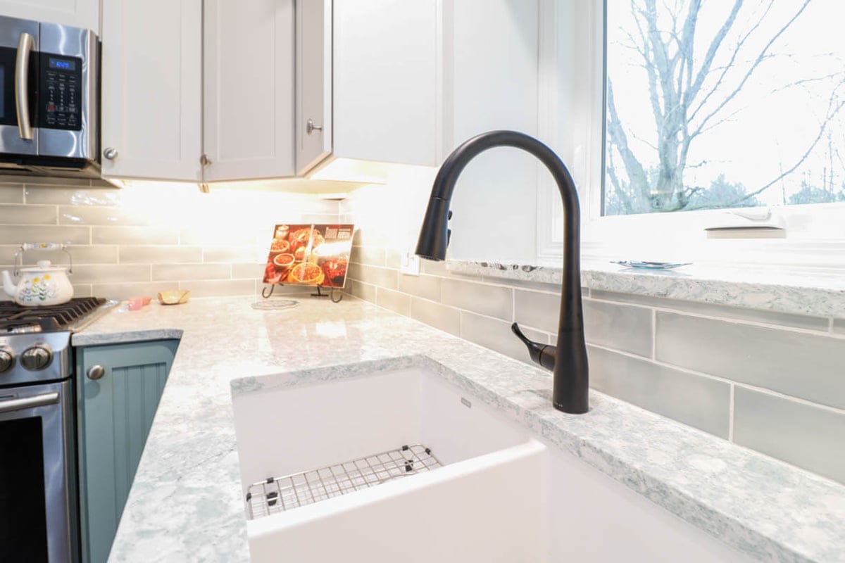 kitchen backsplash and sink upgrade in Williamston, MI by Odd Fellows Contracting