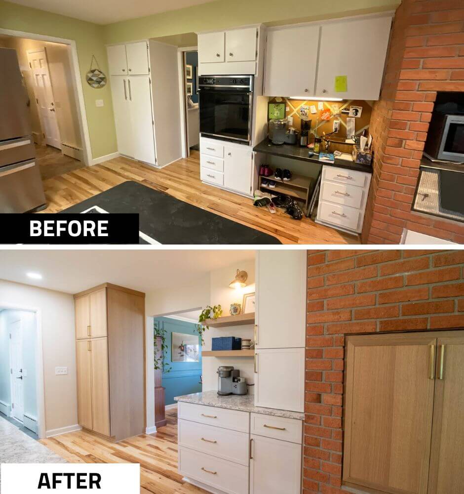 custom storage and cabinet upgrade during kitchen remodel in Okemos, MI by Odd Fellows Contracting