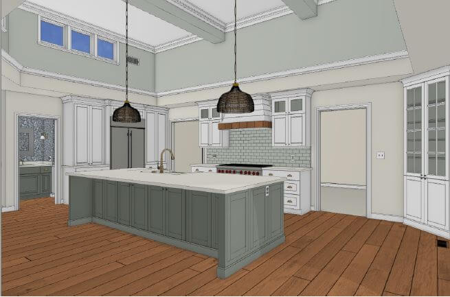 3D kitchen renovation concept by Odd Fellows Contracting in Okemos, MI