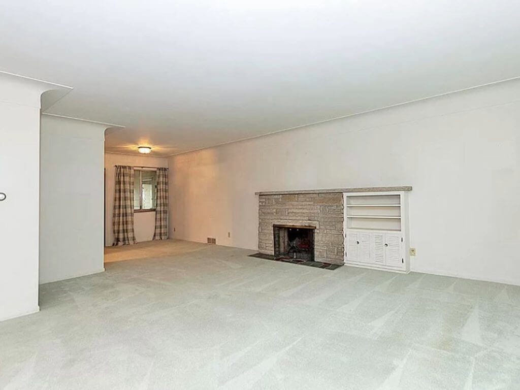 before photo of kitchen remodel by Odd Fellows Contracting in East Lansing, MI with dated cabinetry