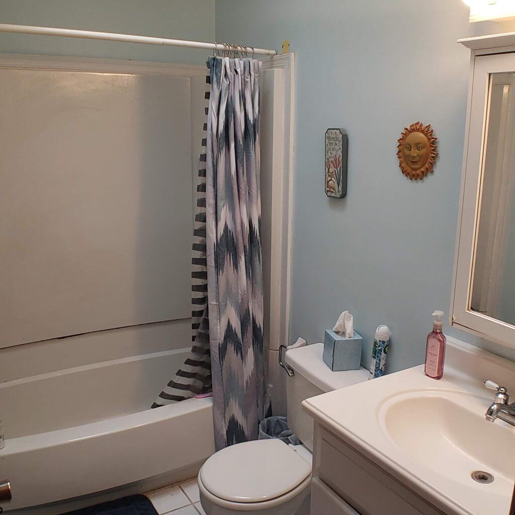 original bathroom layout prior to renovation by Odd Fellows Contracting in Holt, MI
