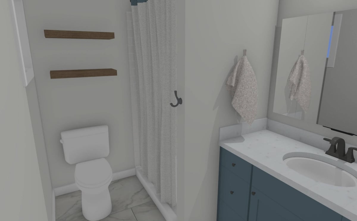 3D bathroom concept for custom home in Cornell Okemos, MI by Odd Fellows Contracting