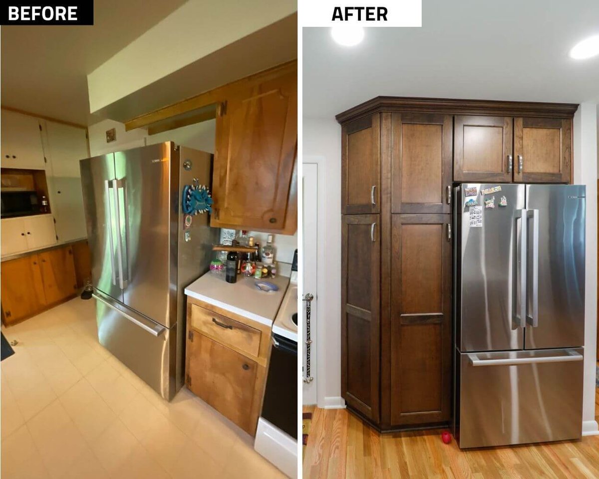 before and after custom home kitchen remodel by Odd Fellows Contracting in Cornell Okemos, MI