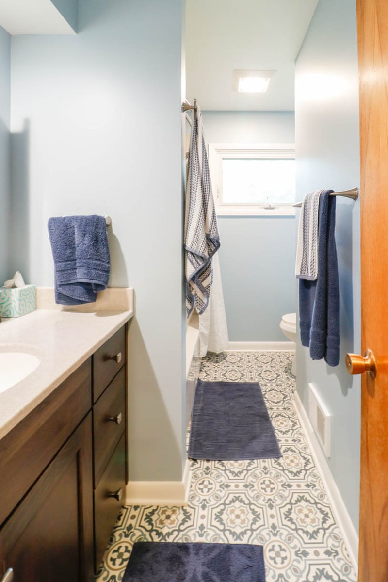 modern bathroom design in custom home by Odd Fellows Contracting in Cornell Okemos, MI