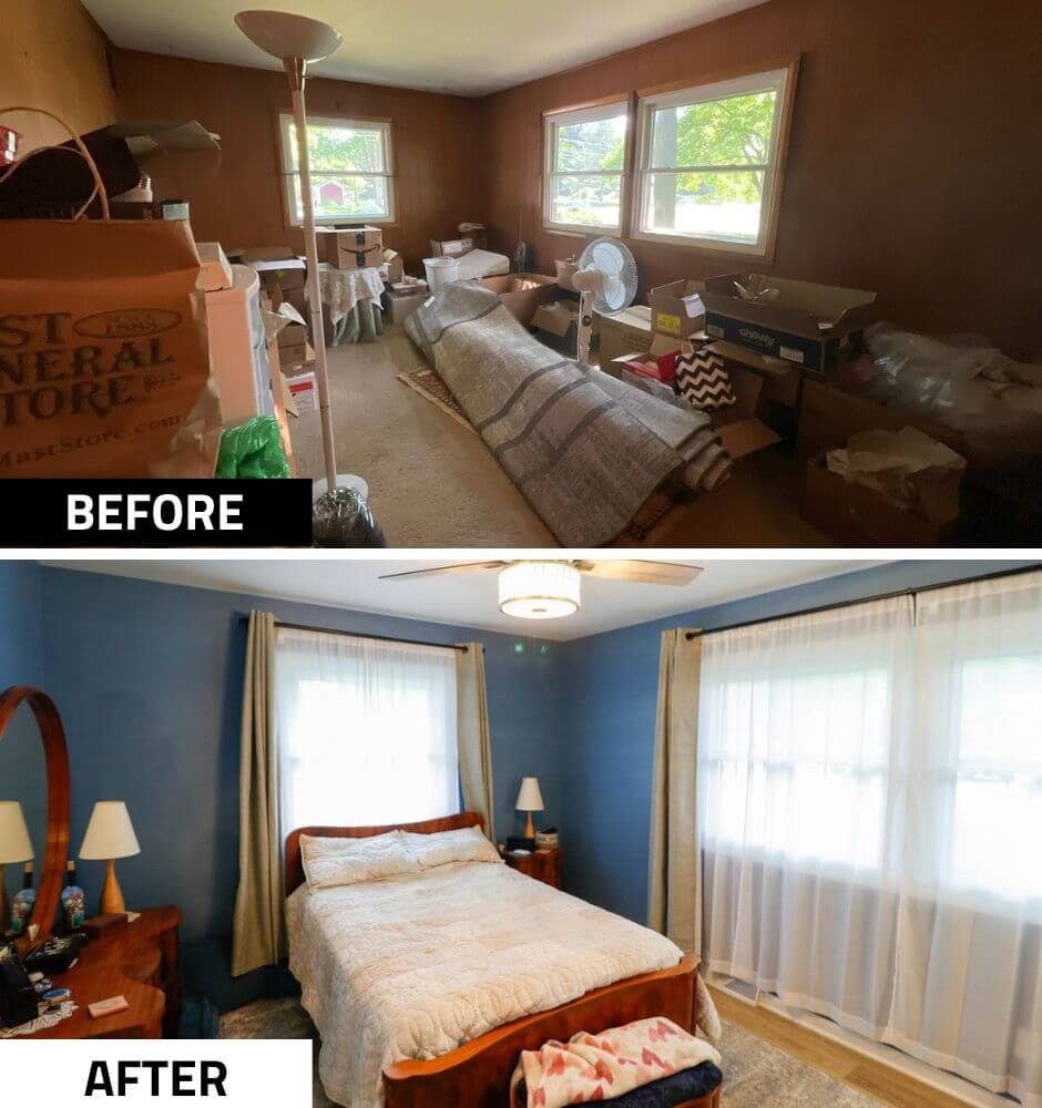 renovated bedroom by Odd Fellows Contracting in Cornell Okemos, MI with updated finishes